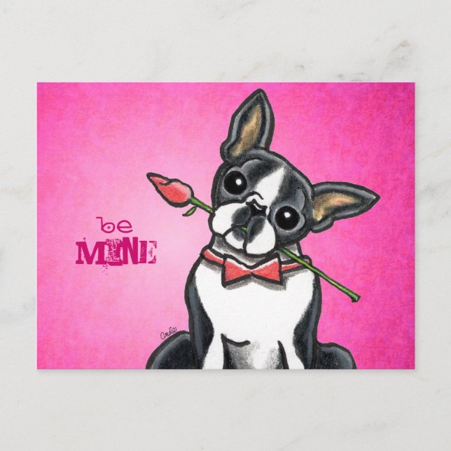 Postal Personalizado de mensajes de amor de Boston Terrie (Anverso)