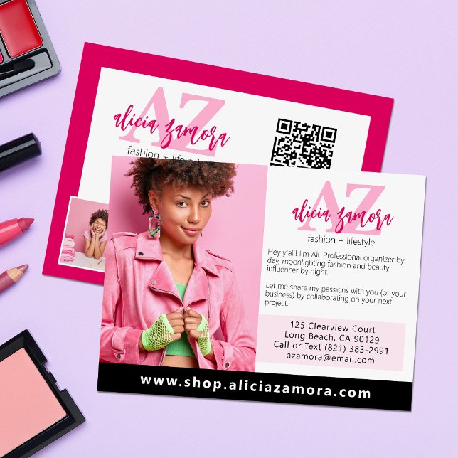 Postal Personalizado de moda Viva Modern Magenta Marketin (Subido por el creador)