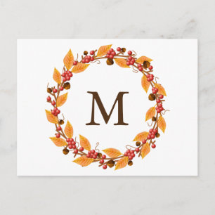 Postal Personalizado de monograma de la corteza do