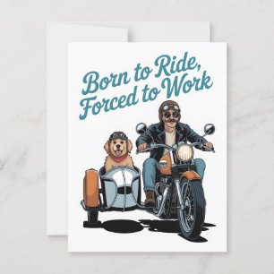 Postal personalizado de motocicleta "Nacido para viajar y