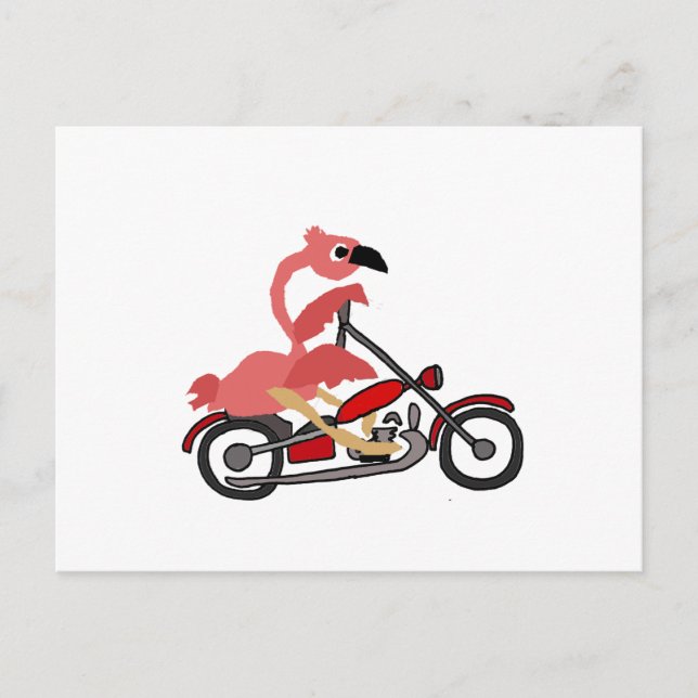 Postal Personalizado de motocicletas Guay Pink Flamingo (Anverso)