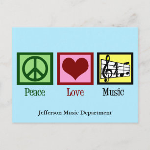 Postal Personalizado de música Peace Love