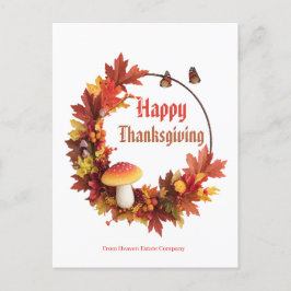 Postal Personalizado de negocio Acción de Gracias Dejar F