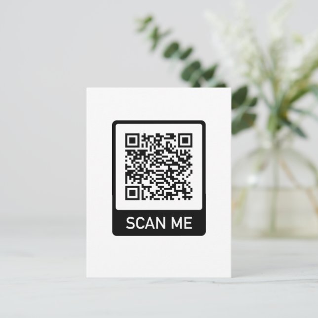 Postal Personalizado de negocio de código QR (Anverso de pie)