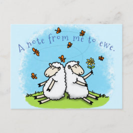 Postal Personalizado de ovejas y mariposas