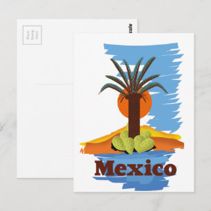 Postal Personalizado de palmas mexicano de época
