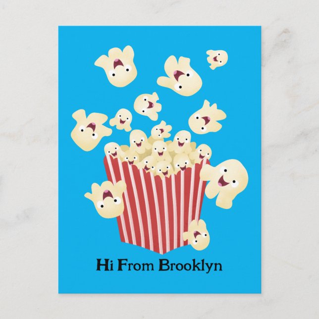 Postal Personalizado de palomitas de palomitas graciosas (Anverso)