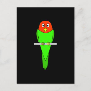 Postal Personalizado de Parakeet. Pájaro en una percha.