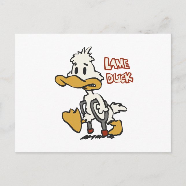Postal Personalizado de pato cojo | elegir color de fondo (Anverso)