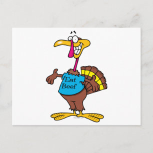 Postal personalizado de pavo de carne de res divertido