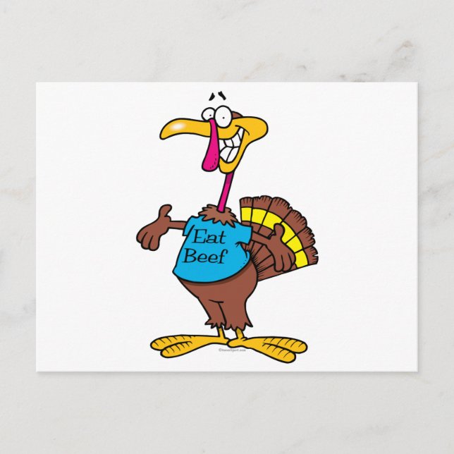 Postal personalizado de pavo de carne de res divertido (Anverso)
