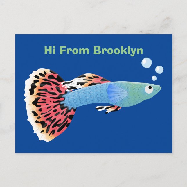 Postal Personalizado de peces tropicales adormilados (Anverso)