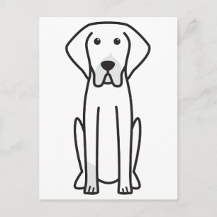 Postal Personalizado de Perro de Hound blanco y negro en