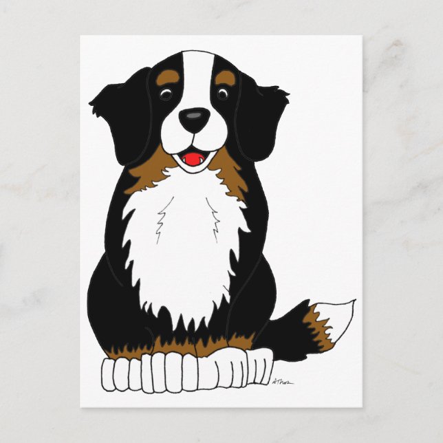 Postal Personalizado de Perro de Montaña de Bernese (Anverso)