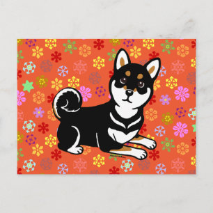 Postal Personalizado de perros Kuro Shiba Inu