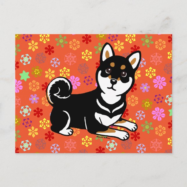 Postal Personalizado de perros Kuro Shiba Inu (Anverso)