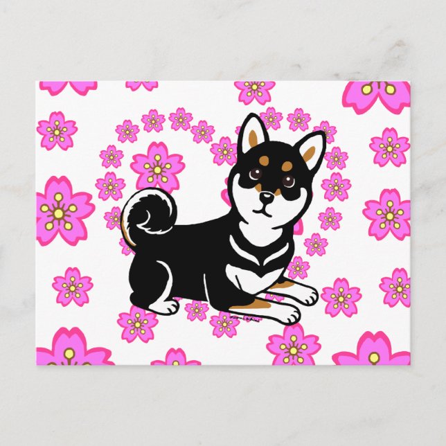Postal Personalizado de perros Kuro Shiba Inu (Anverso)