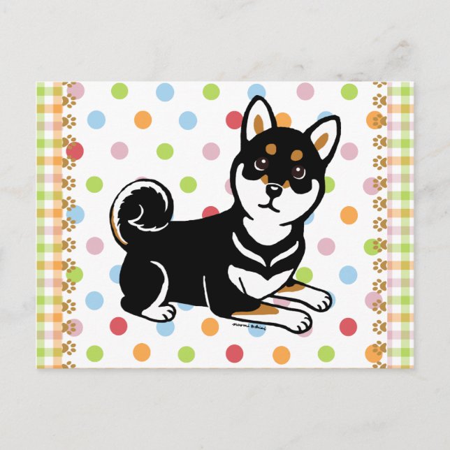 Postal Personalizado de perros Kuro Shiba Inu (Anverso)