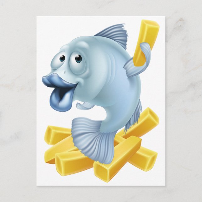 Postal Personalizado de pescado y patatas fritas (Anverso)