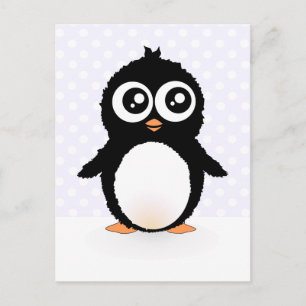Postal Personalizado de pingüino cute