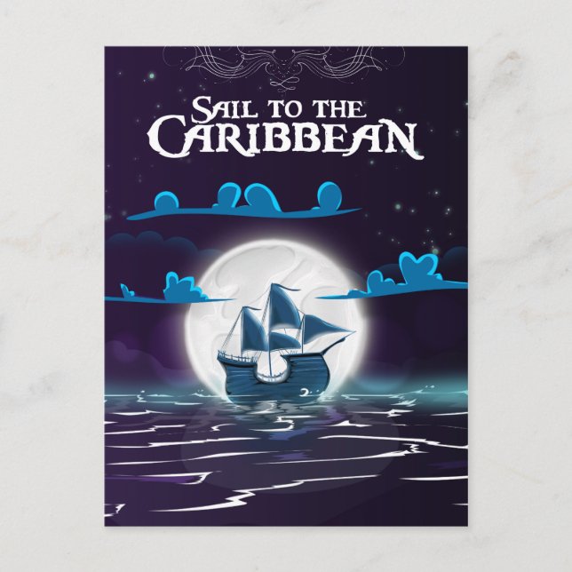 Postal Personalizado de piratas caribeños Viaje impreso. (Anverso)