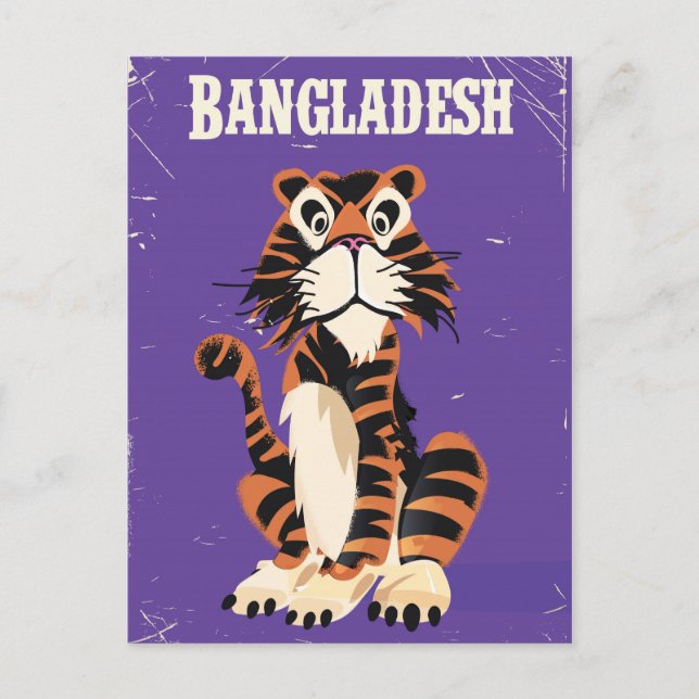 Postal Personalizado de poster de viajes de Bangladesh Vi (Anverso)