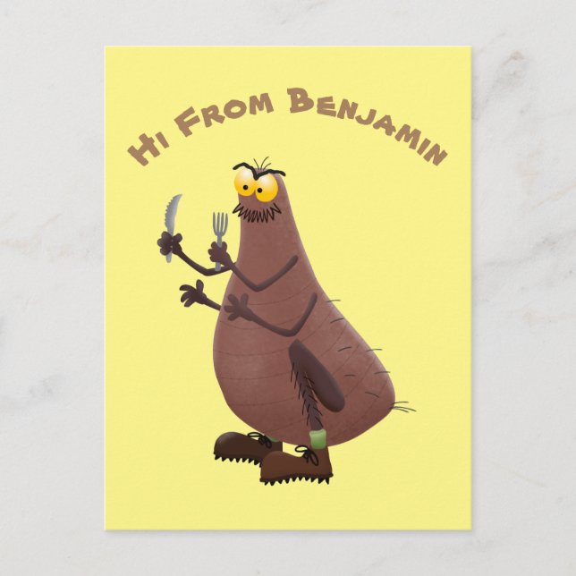 Postal Personalizado de pulgas fea hambrienta (Anverso)