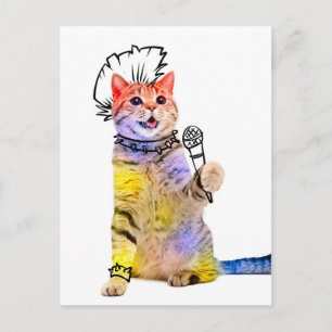 Postal Personalizado de punk de gato