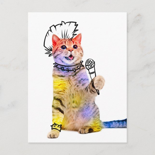 Postal Personalizado de punk de gato (Anverso)