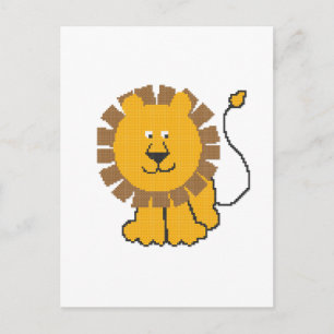 Postal Personalizado de puntos cruzados divertidos Lion