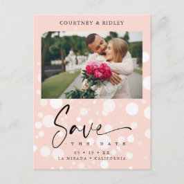 Postal Personalizado de puntos de Polka Peach Polka Boda