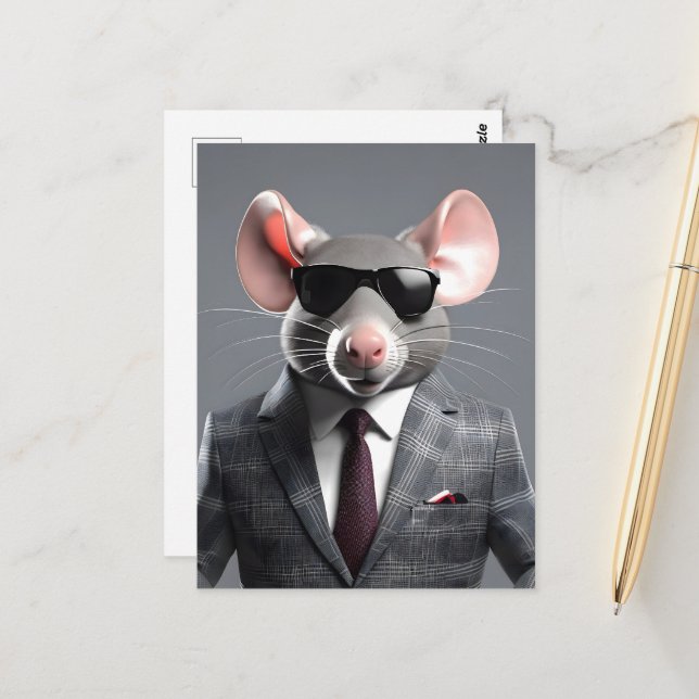Postal personalizado de ratón divertido (Anverso/Reverso In Situ)