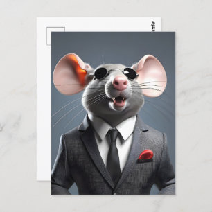 Postal personalizado de ratón divertido