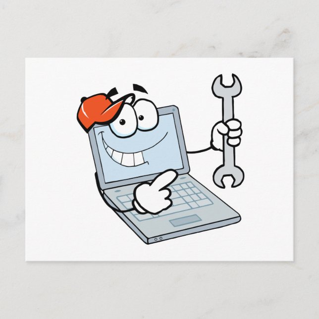 Postal personalizado de reparación de computadora tonto p (Anverso)