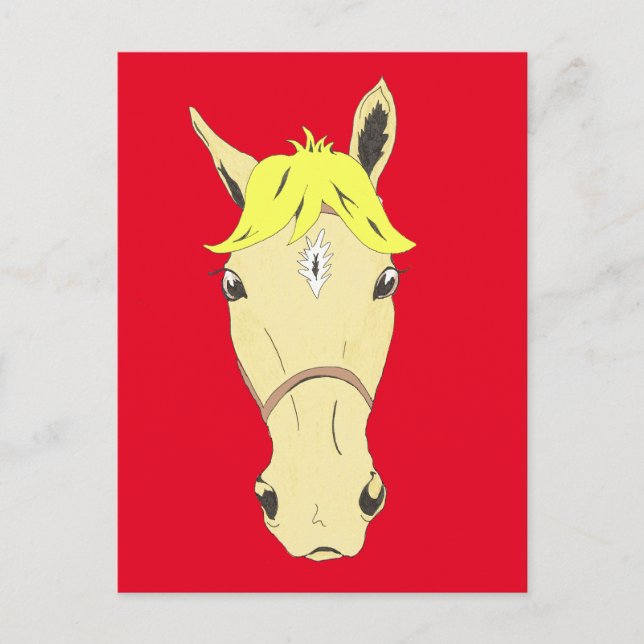 Postal Personalizado de retrato de caballo (Anverso)