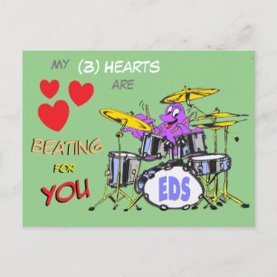 Postal Personalizado de San Valentín Octopus 3 Corazón Po