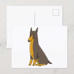 Postal Personalizado de sentada Doberman Pinscher