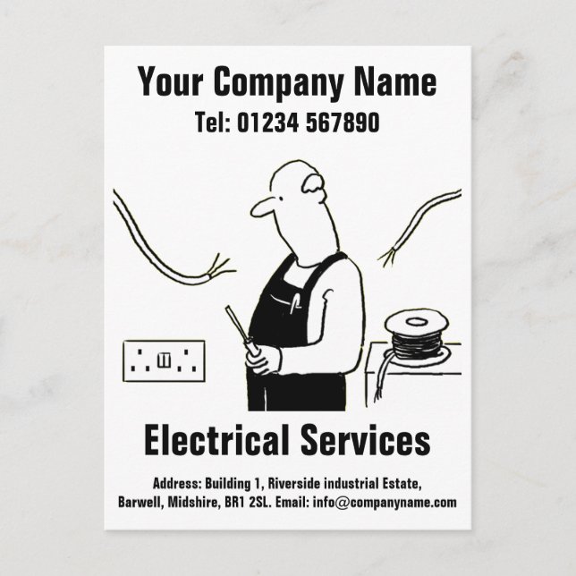 Postal Personalizado de servicios eléctricos para persona (Anverso)