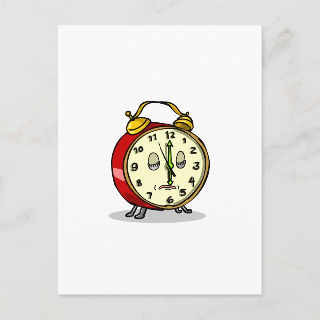 Postal Personalizado de sueño de reloj de alarma de vinta (Anverso)