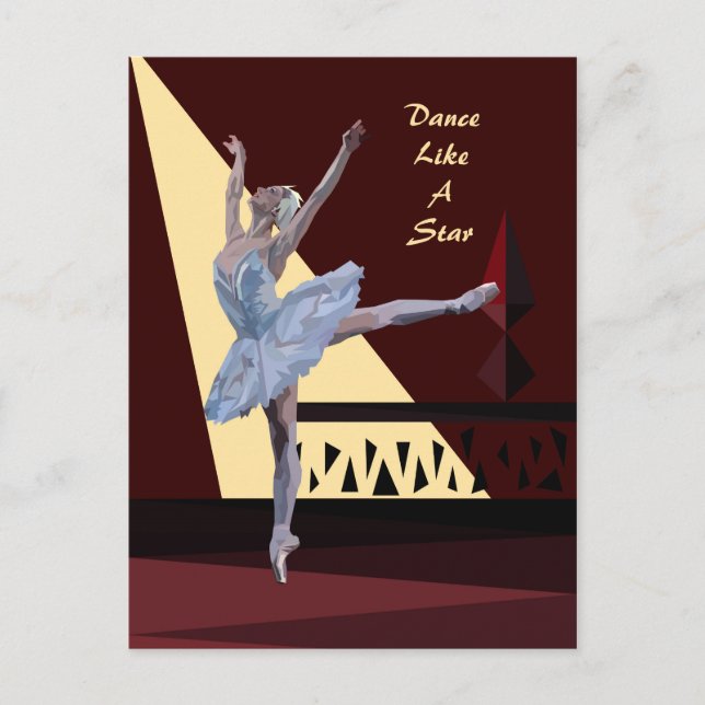 Postal personalizado de Swan Lake Ballerina (Anverso)