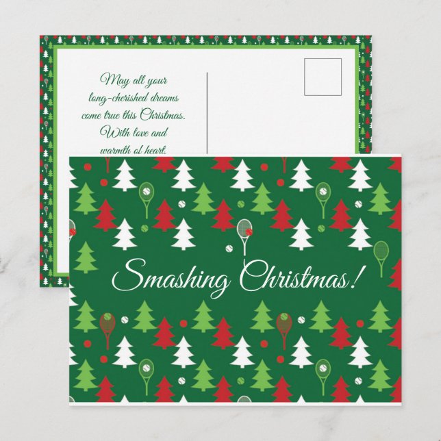 Postal Personalizado de texto 💚 💔 🤍 Navidades de tenis (Anverso / Reverso)