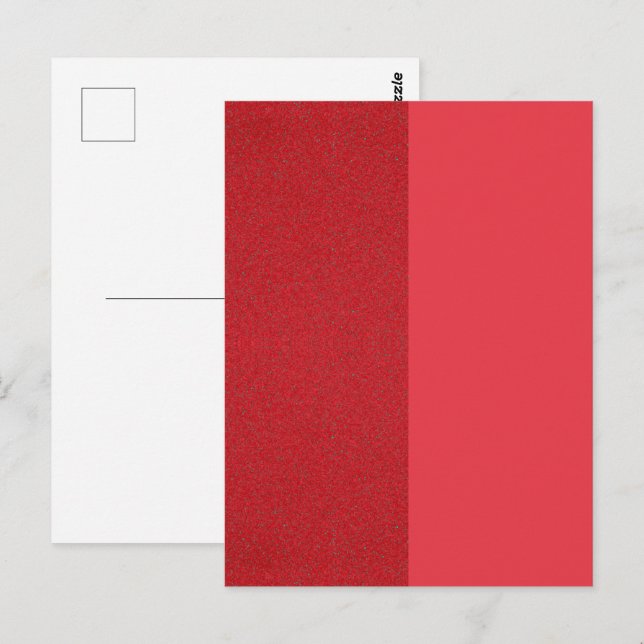 Postal Personalizado de textura roja dividida de t (Anverso / Reverso)