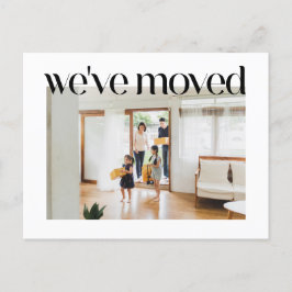 Postal Personalizado de tipografía de moda foto nos mudam