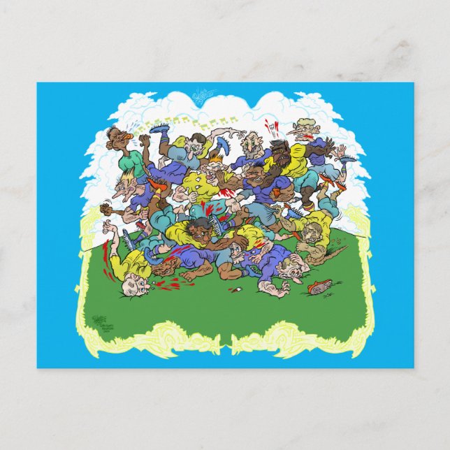 Postal Personalizado de un partido de Rugby. (Anverso)