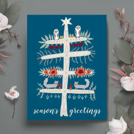 Postal Personalizado de vacaciones de Navidades de arte f