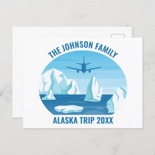 Postal Personalizado de vacaciones en familia del glaciar