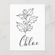 Personalizado December Holly Birth Flower Gift
