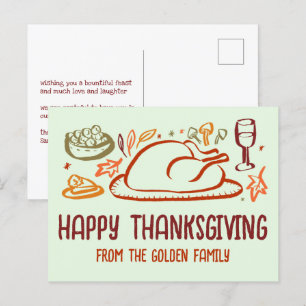 Postal Personalizado del Día de Acción de Gracias Feliz