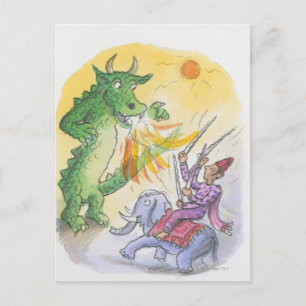 Postal Personalizado del dragón respiratorio de fuego mit