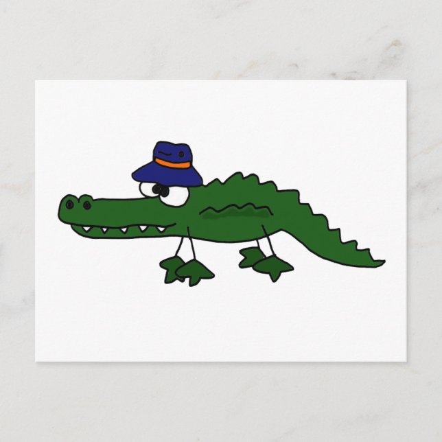 Postal Personalizado del Gorra de Pesca Funky Alligator (Anverso)